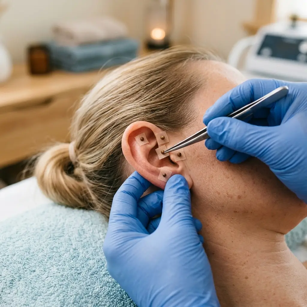 Auriculoterapia Neurofisiológica – aplicação de sementes e cristais